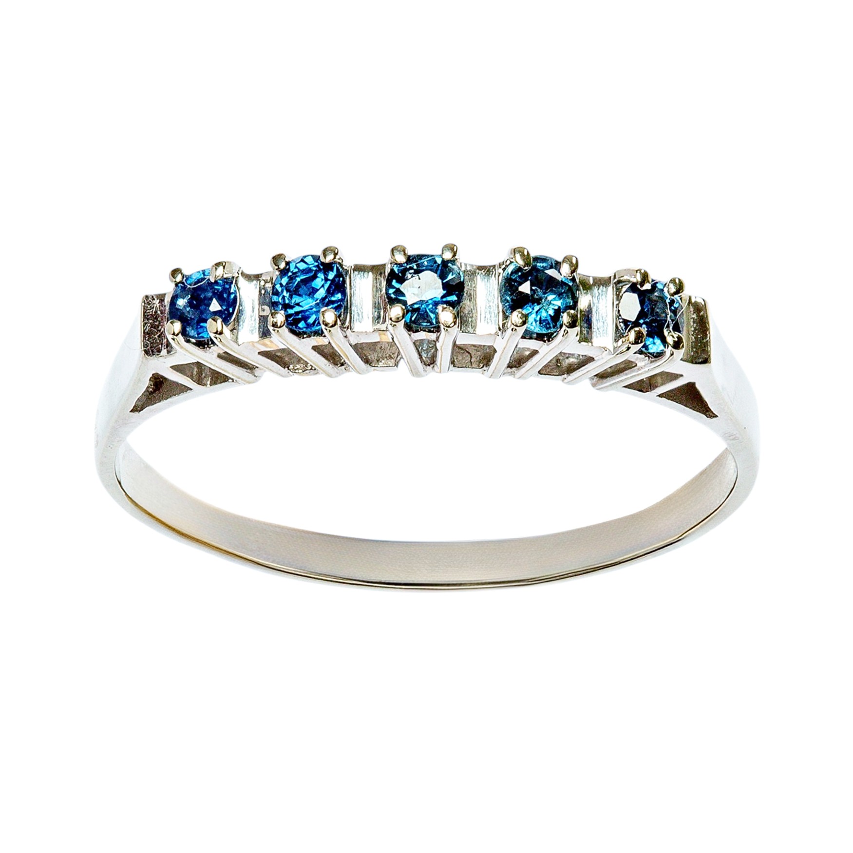 Zeitlose Eleganz 0,35ct Saphir Weißgoldring 18kt 750 Gold