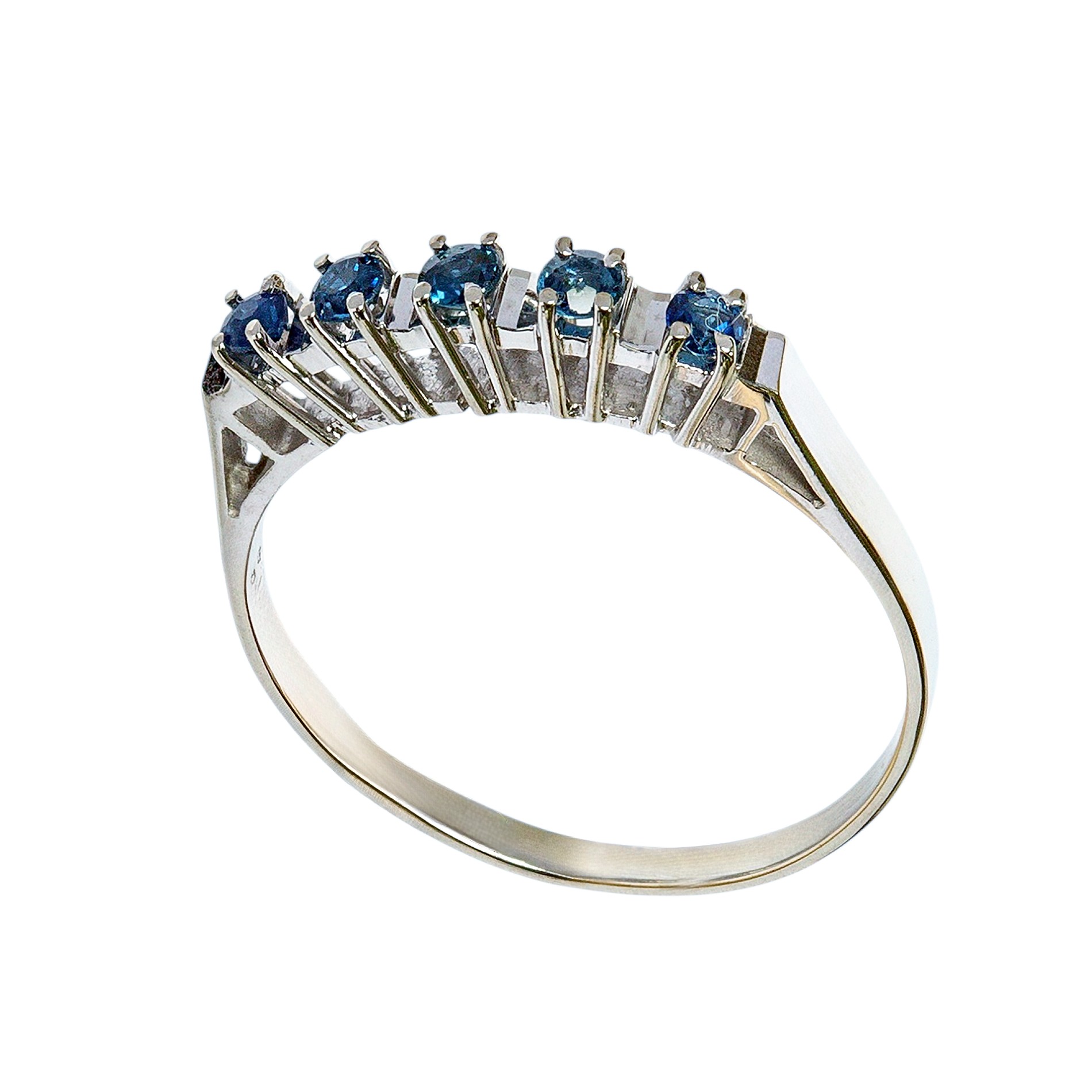 Zeitlose Eleganz 0,35ct Saphir Weißgoldring 18kt 750 Gold