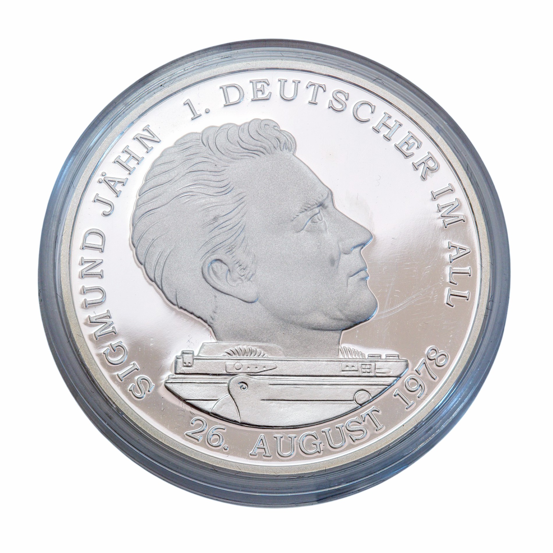 Silbermünze 40 Jahre DDR Sigmund Jähn 1. Deutscher im All Feinsilber 999