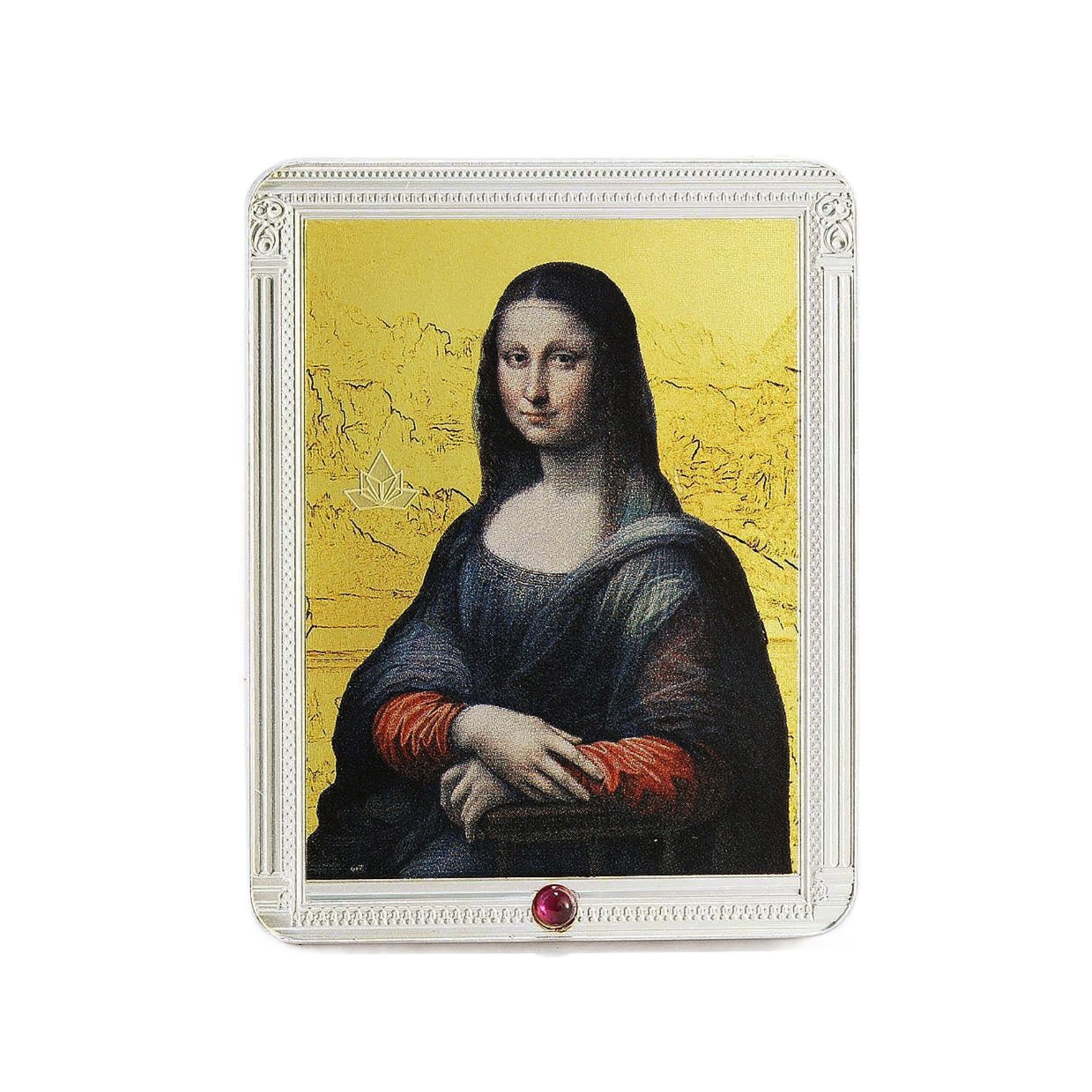 10 Dollar Fiji Silbermünze 2012 - Mona Lisa coloriert mit Rubin