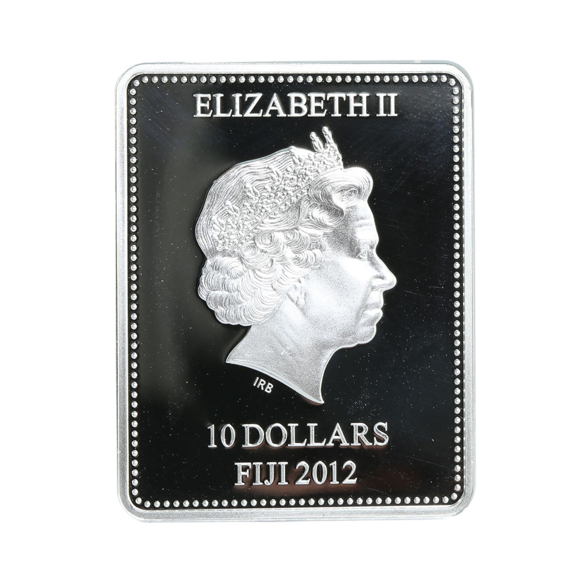 10 Dollar Fiji Silbermünze 2012 - Mona Lisa coloriert mit Rubin