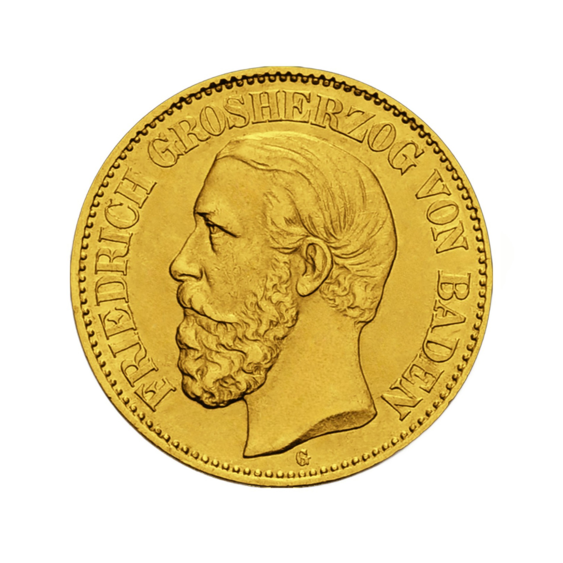 10 Goldmark Friedrich Großherzog von Baden 1876 900er Gold