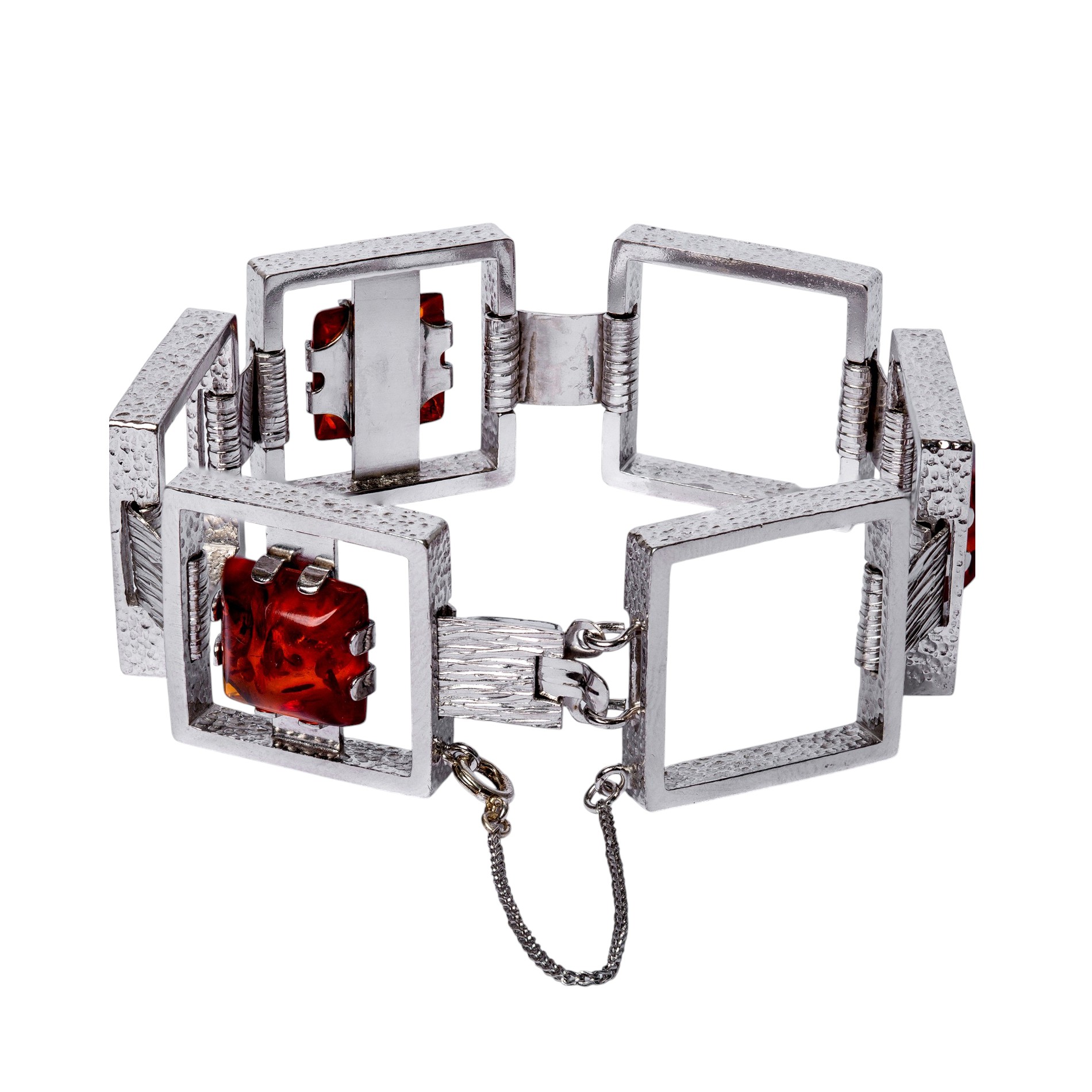 Markantes Vintage Bernstein Armband aus 835er Silber von Fischland Schmuck